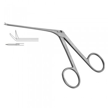 Bellucci Micro Scissor Bent Upwards - Very Fine Stainless Steel, 8 cm - 3" Blade Size 4.0 x 0.8 mm